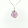 Pendentif boule d'Améthyste violette et acier Inoxydable - Apaisement & harmonie