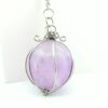 Pendentif boule d'Améthyste violette et acier Inoxydable - Apaisement & harmonie