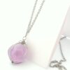 Pendentif boule d'Améthyste violette et acier Inoxydable - Apaisement & harmonie