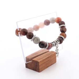 Bracelet Bois Fossilisé – Stabilité émotionnelle & pierres naturelles