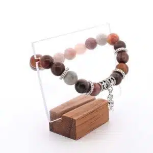 Bracelet Bois Fossilisé – Stabilité émotionnelle & pierres naturelles
