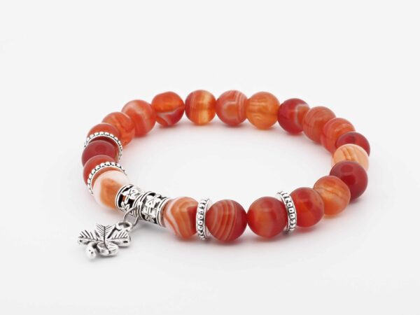 bracelet cornaline en pierres naturelles vue coté