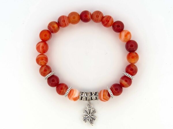 bracelet cornaline en pierres naturelles vue dessus