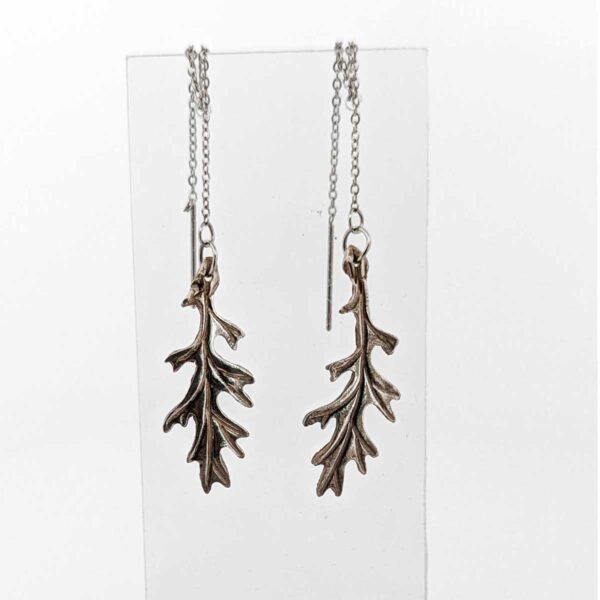 Boucles d’oreilles feuilles célestes face