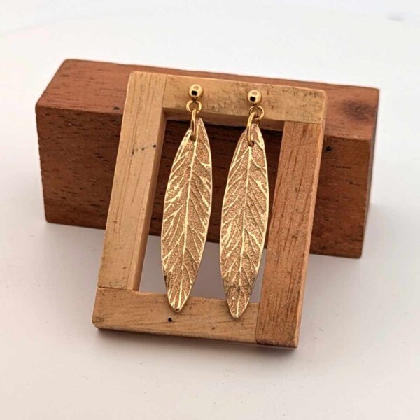 Boucles d'oreilles en bronze – Feuille d'or