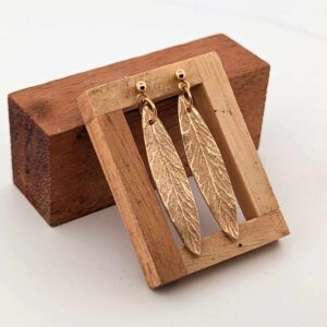 Boucles d'oreilles en bronze – Feuille d'or