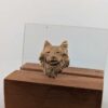 Pendentif chat artisanal en bronze – Bijou félin fait main coé