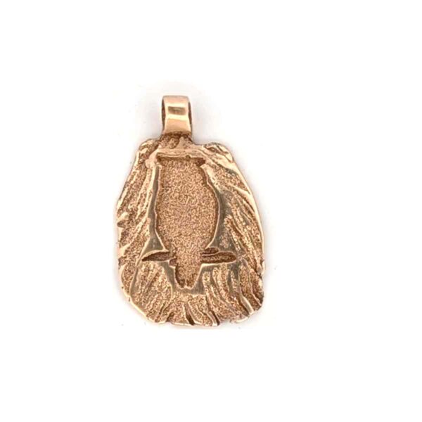 Pendentif médaillon hibou magique en bronze doré – Bijou mystique fait main seul