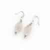 Boucles d’oreilles quartz rose & verre – Charme lumineux en acier inoxydable
