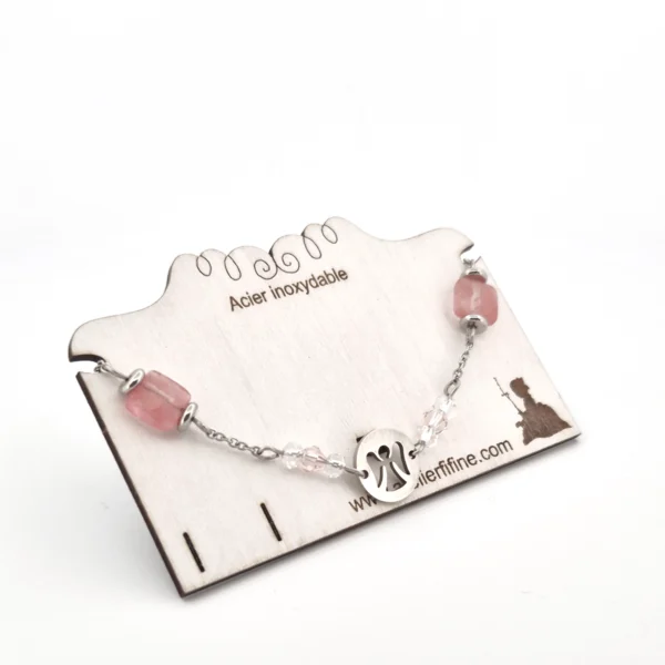 Bracelet Ange quartz rose 2