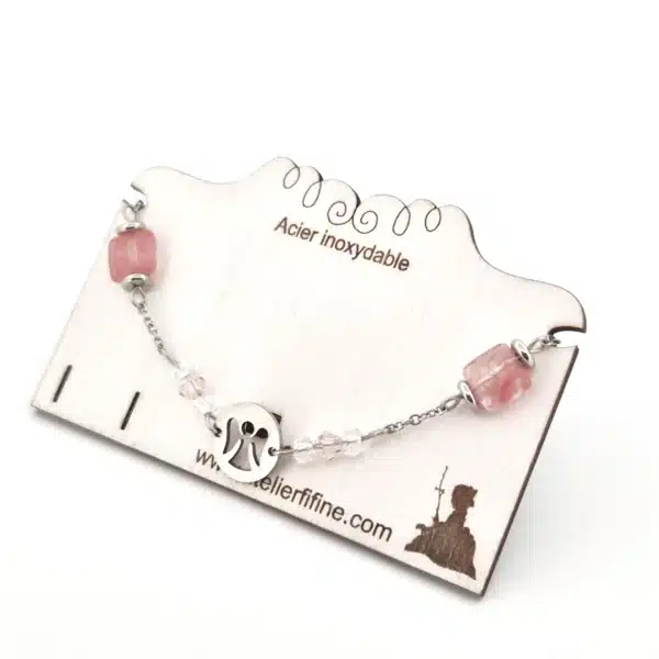 Bracelet Ange quartz rose 3