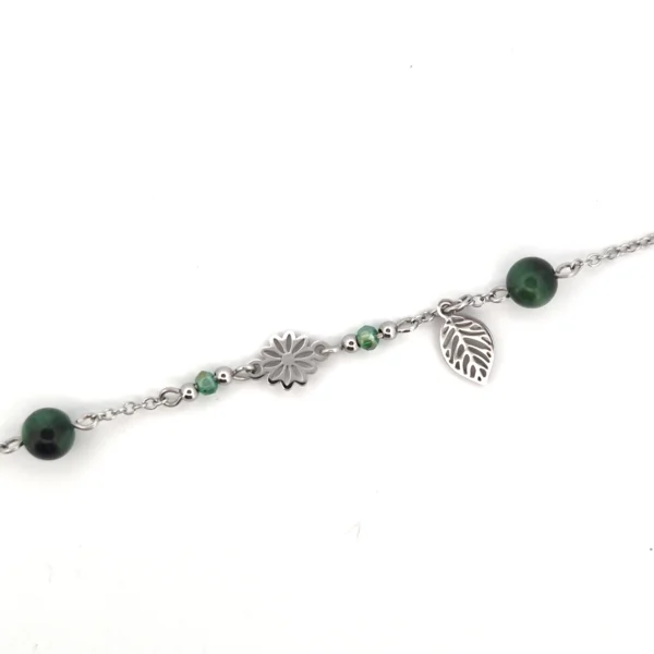 Bracelet acier inoxydable oeil de tigre vert 2