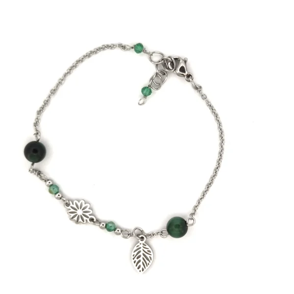 Bracelet acier inoxydable oeil de tigre vert 4