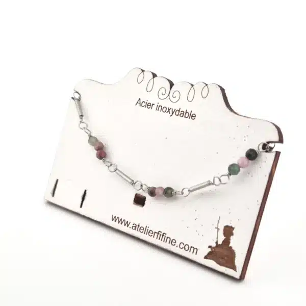 Bracelet tourmaline acier inoxydable 2