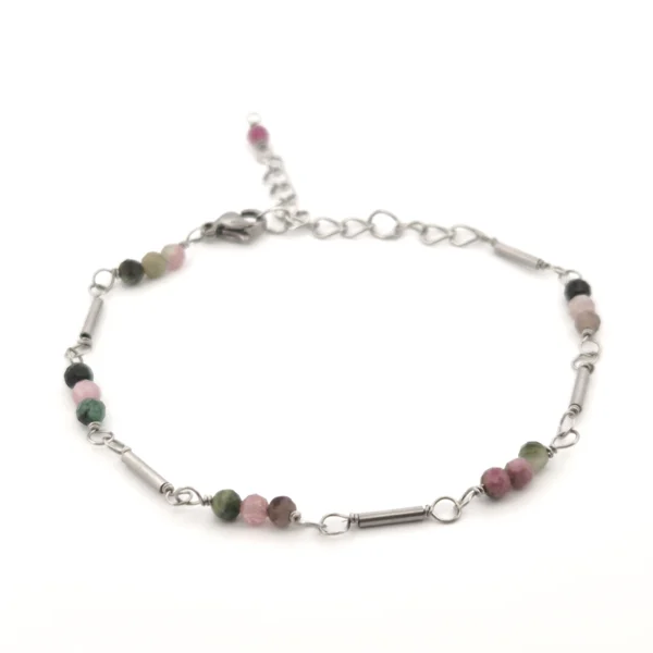 Bracelet tourmaline acier inoxydable 3