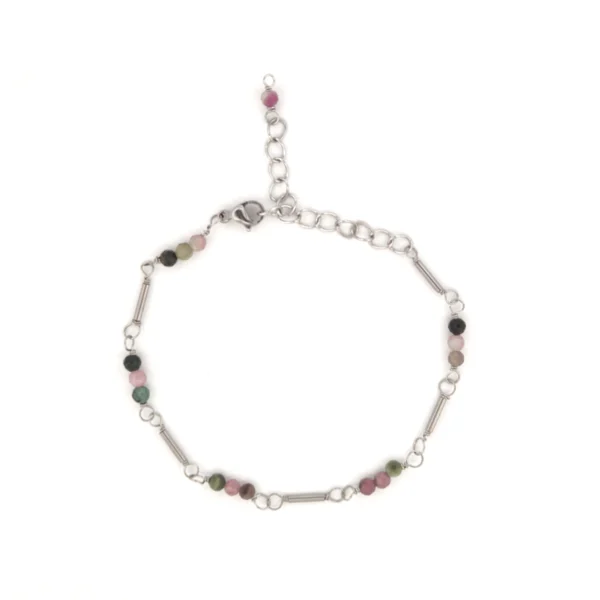 Bracelet tourmaline acier inoxydable 4
